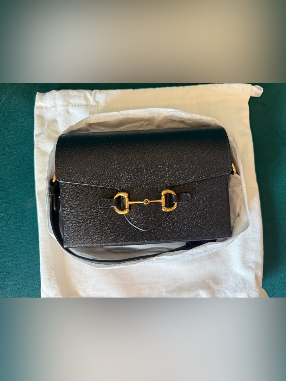 GUCCI Horsebit 1955 Shoulder Bag – Black Leather
